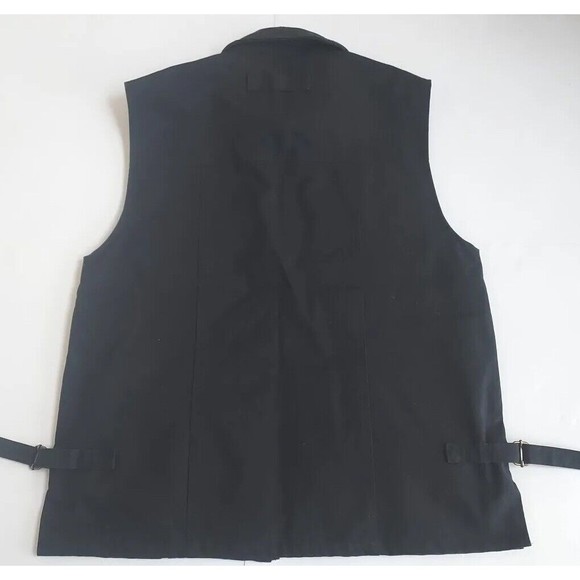 NWT Mens XXL Smith Bros Black Canvas W/Leather Concealed Carry Vest W/8 Pockets - Picture 10 of 11